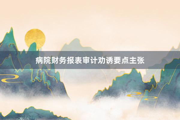 病院财务报表审计劝诱要点主张